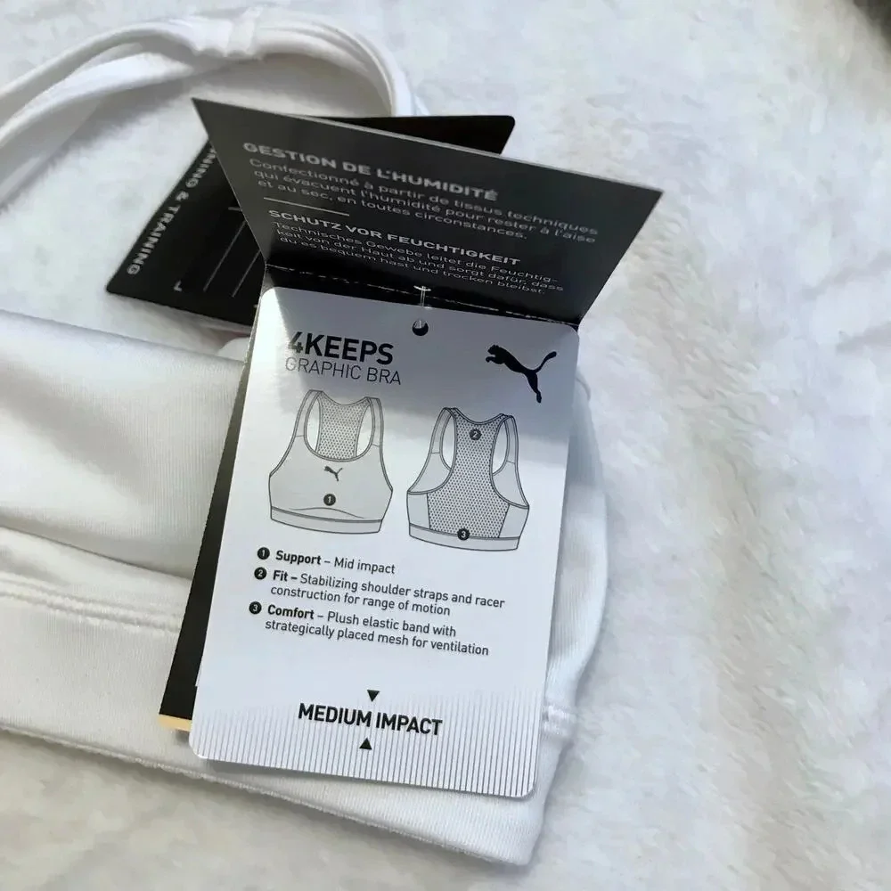 Puma NWT White Sports Bra Women S